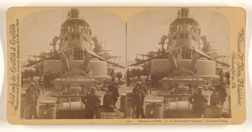 Sampson's Fleet. U.S. Battleship "Oregon", Forward Deck.