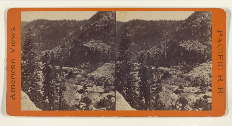 Section of the Snow Sheds around Donner Peak....Central Pacific Rail Road.
