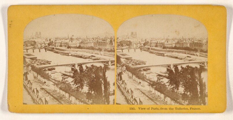 View of Paris, from the Tuileries, France.