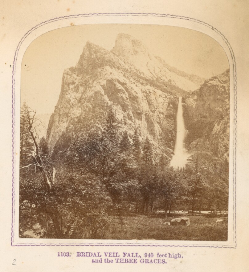 Bridal Veil Fall, 940 feet high, and the Three Graces