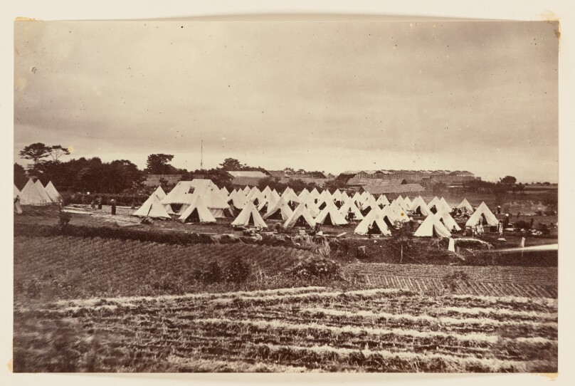 View of military camp