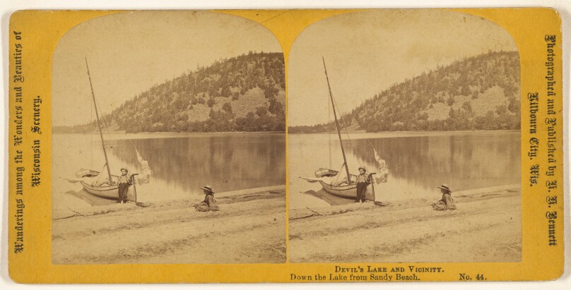Down the Lake from Sandy Beach. [Devil's Lake, Wisconsin]