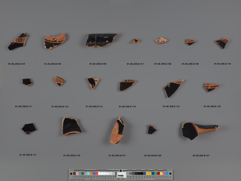 Attic Red-Figure Kylix Fragment (comprised of 5 joined fragments)
