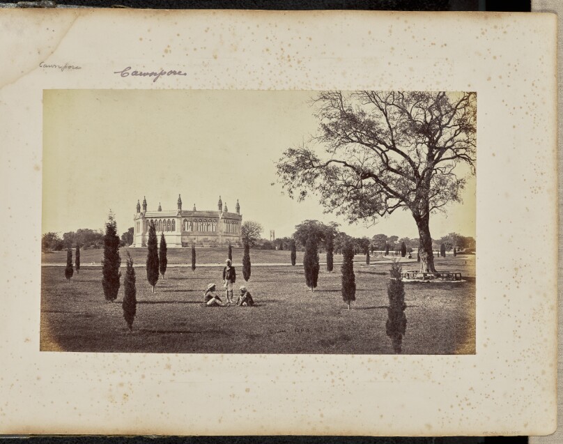 Cawnpore; The Memorial Well, with the Cawnpore Church in the Distance