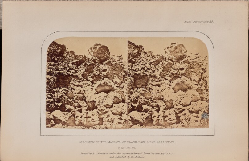 Specimen of the malpays of black lava near Alta Vista