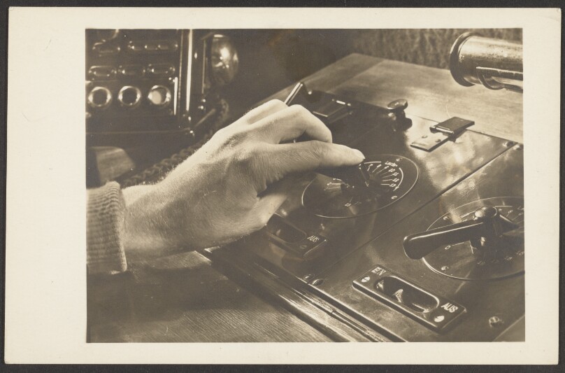 [Hand adjusting knob on control board]