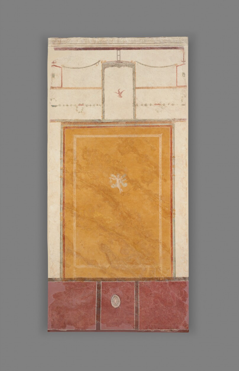 Frescoed Wall with White Ground and Yellow Center Panel