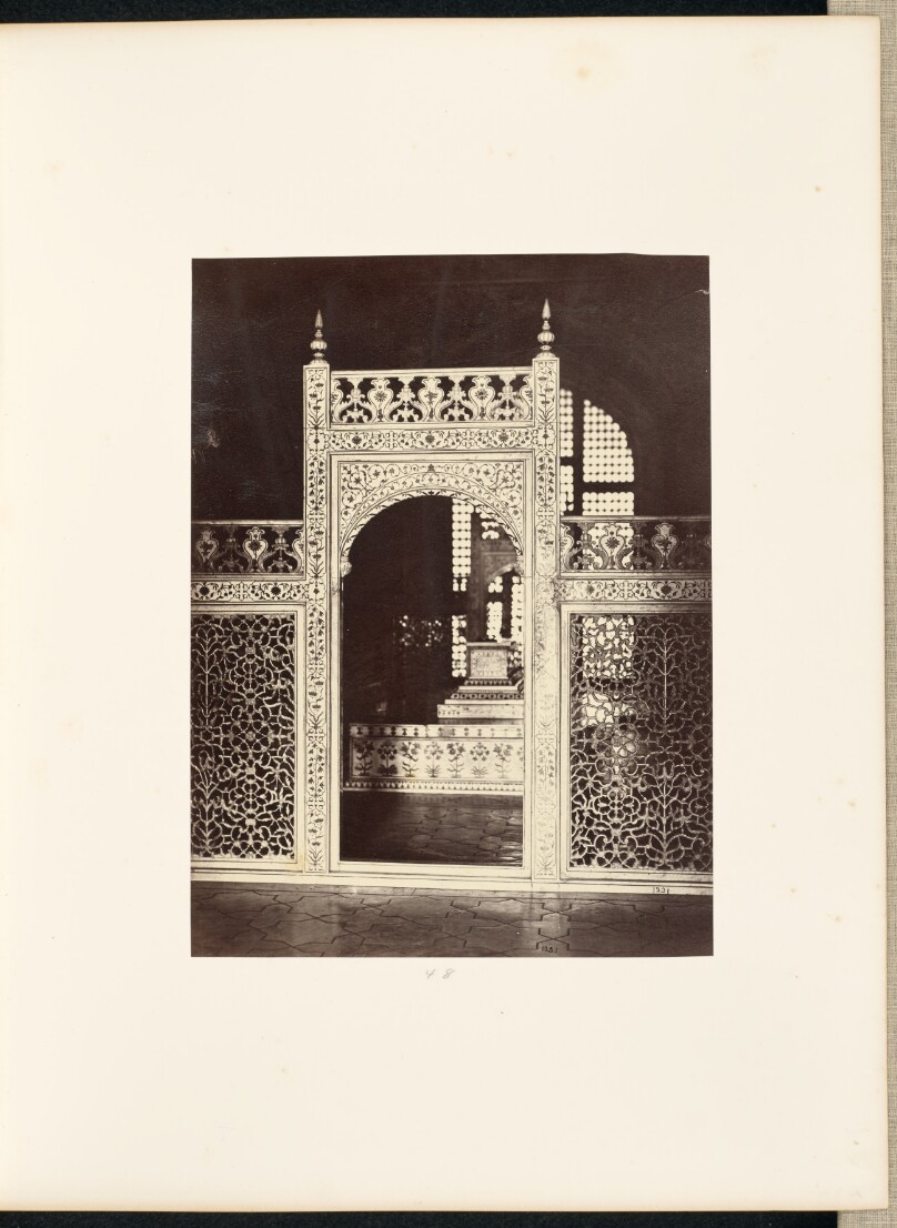 Agra; The Screen Enclosing the Sarcophagi in the Interior of the Taj