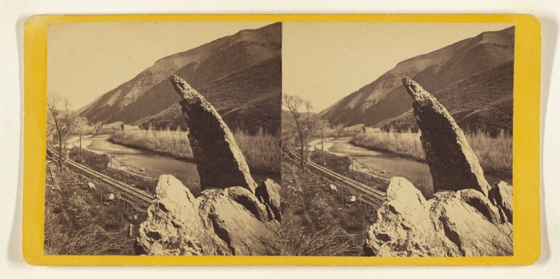 Index Rock, Upper Weber Canyon, Near Tunnel No. 3. Union Pacific Rail Road.
