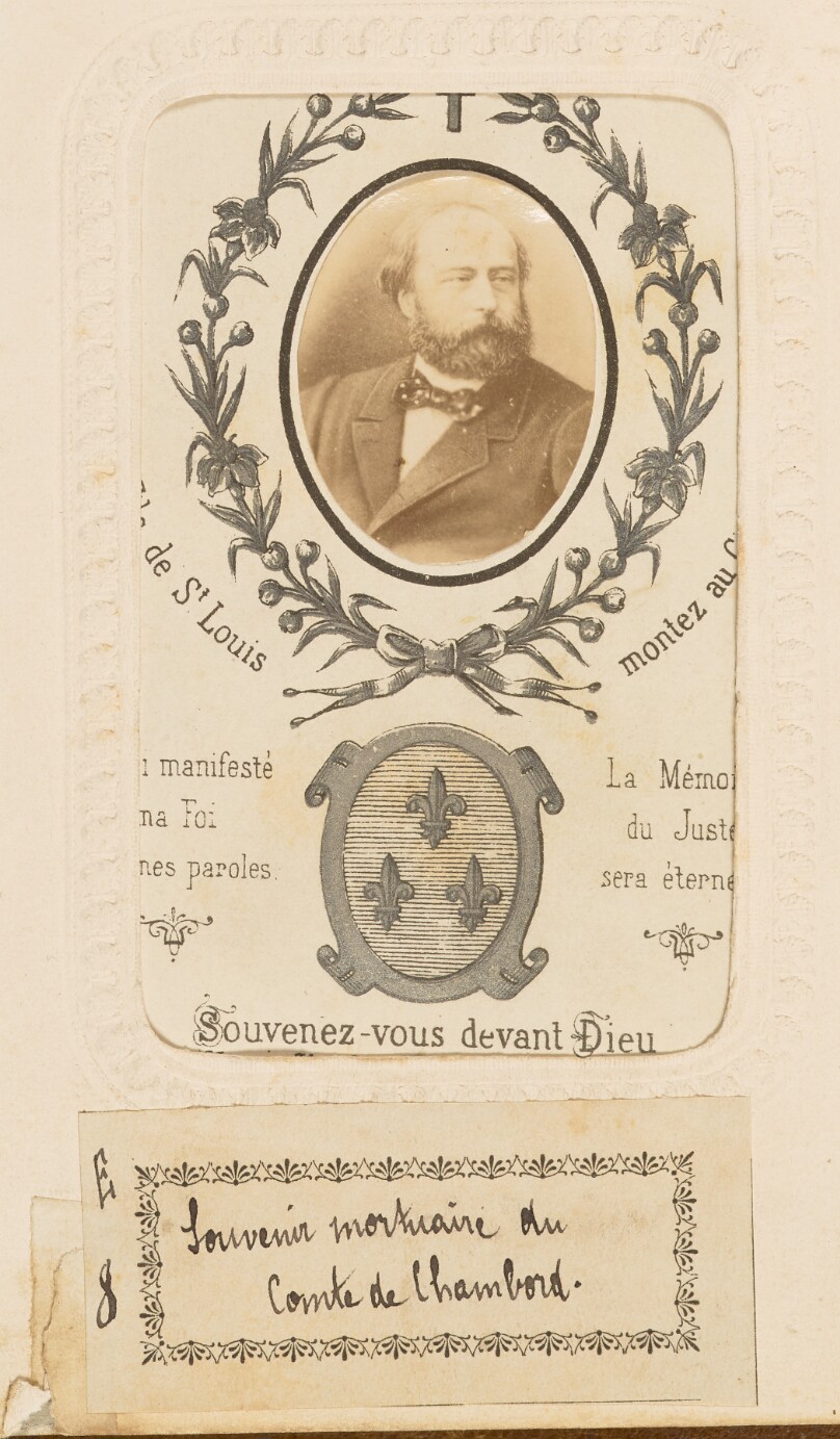 Souvenir mortuaire de Comte de Chambord