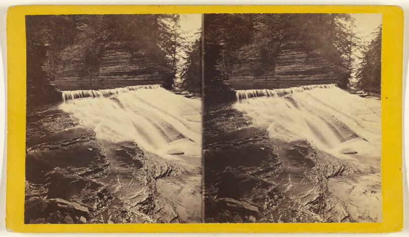 Cascade in upper Taughannock, Ravine, top of main fall in the distance.