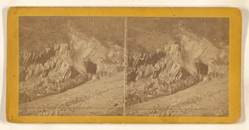 East End - Miners going in. [Hoosac Tunnel Route]