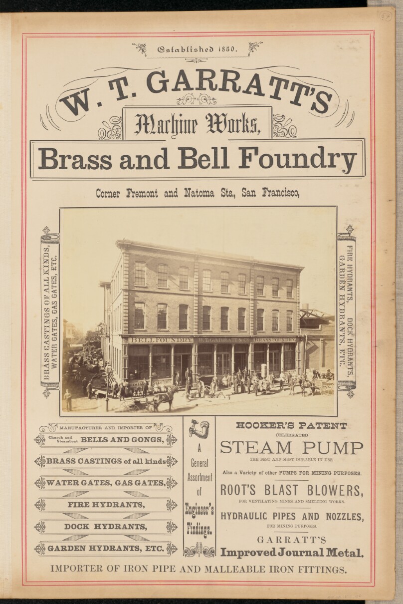 [W.T. Garratt's Machine Works, Brass and Bell Foundry, San Francisco]