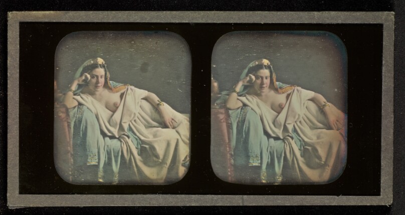 [Female Nude in Harem Costume Reclining]