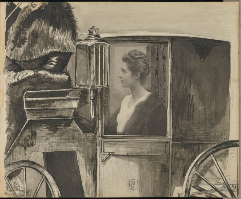 [Woman in a carriage]
