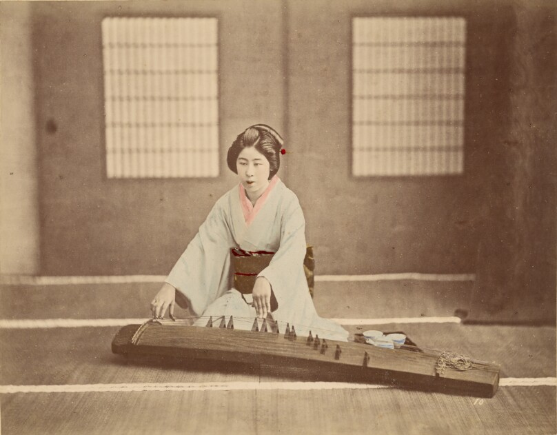 [Japanese Woman Playing a Koto]