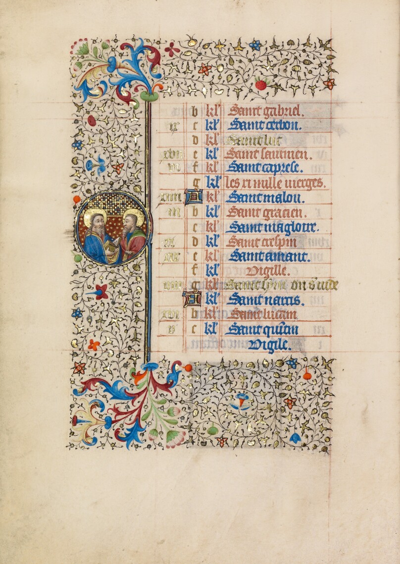 October Calendar Page; Saints Simon and Jude