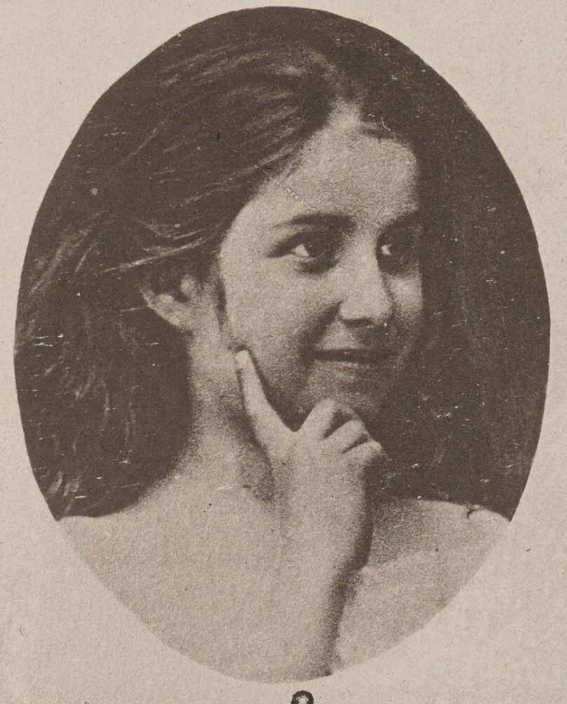 [Detail from "Young Girl Standing with Hand to Mouth"]