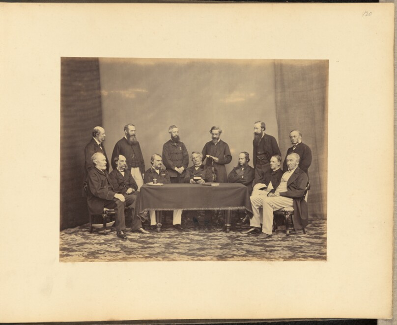 [Group portrait of Caucasian officials]