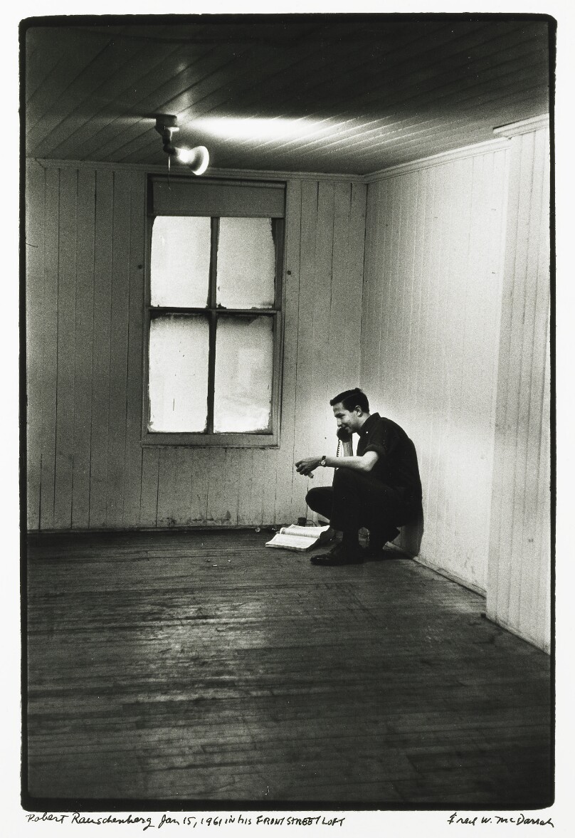 Robert Rauschenberg in his Front Street Loft