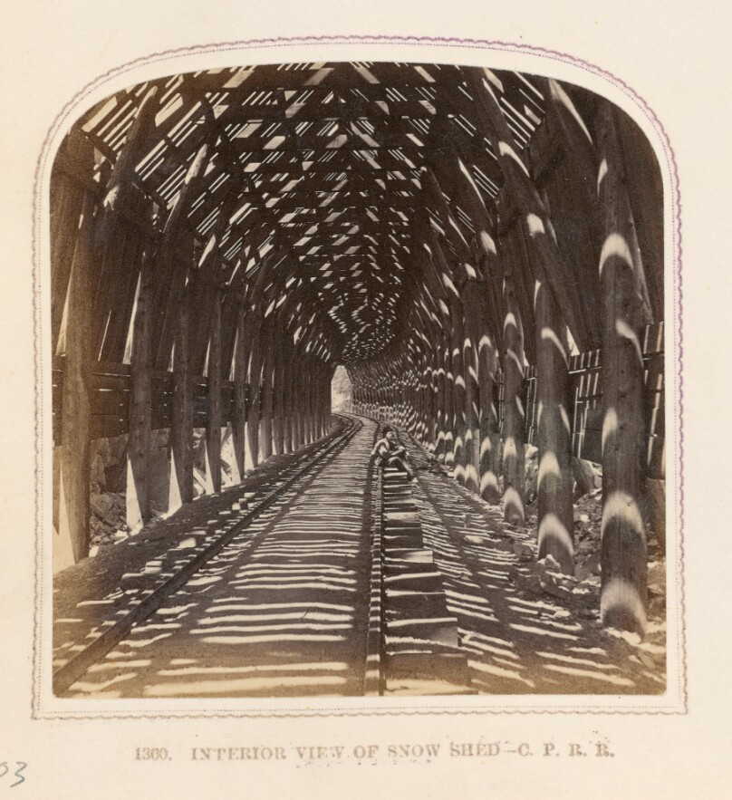 Interior View of Snow Shed - C.P.R.R.