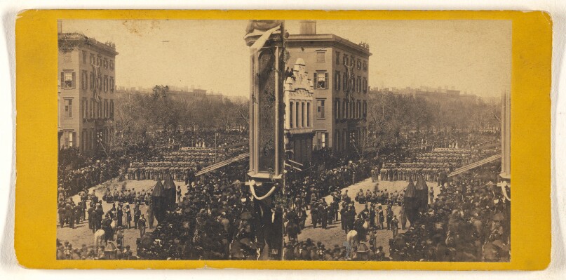 Funeral of President Lincoln, N.Y. City. 7th Regiment passing in view.
