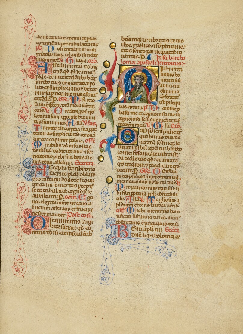 Initial M: Saint Bartholomew