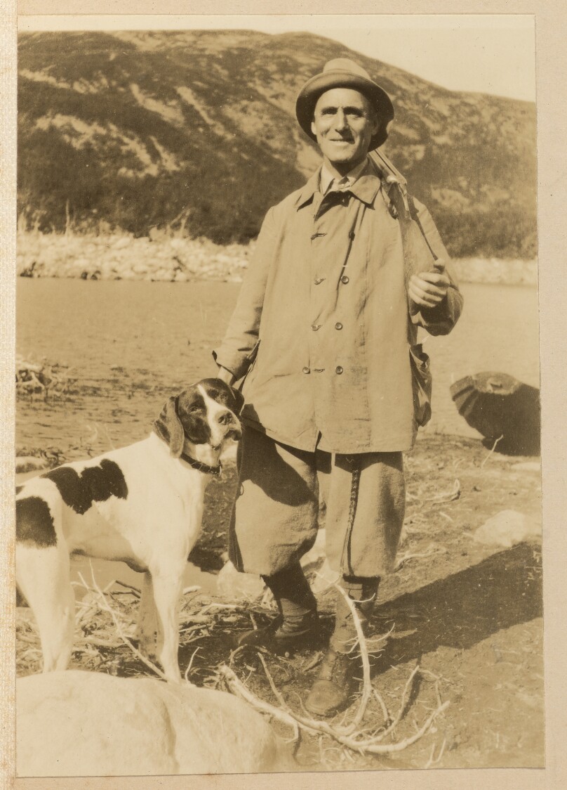 [Man and dog]