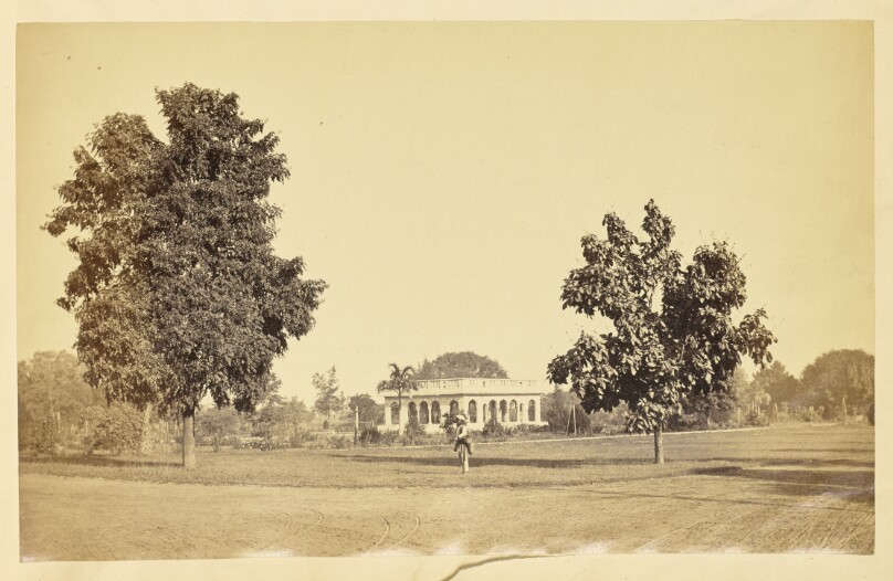 [The Baradari in Wingfield Park, with a Water Carrier, Lucknow]