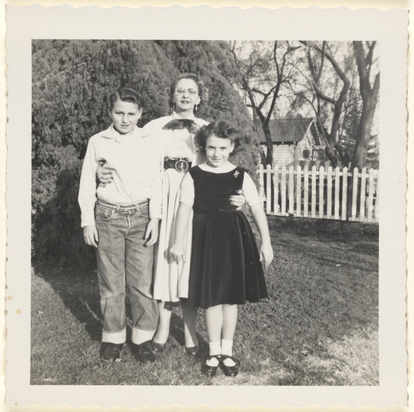 [Woman with boy and girl]