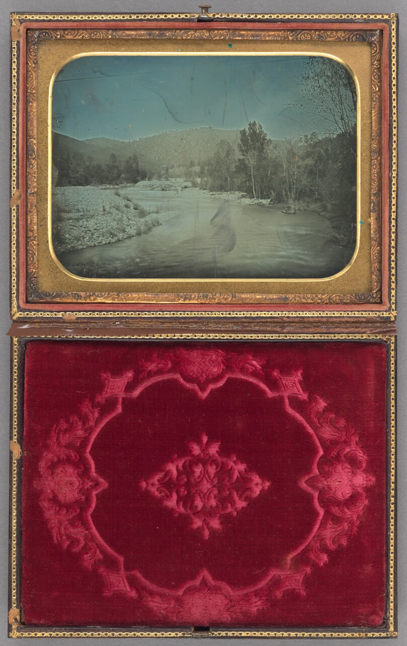 Scene on the American River of the site of gold discovery in 1848, taken from bridge nearby.