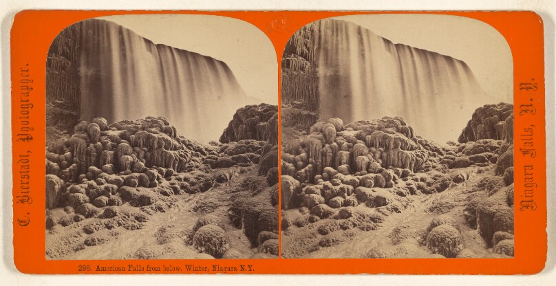 American Falls from below. Winter, Niagara N.Y.