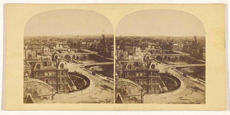 [High angle view of the Seine, Paris, France]