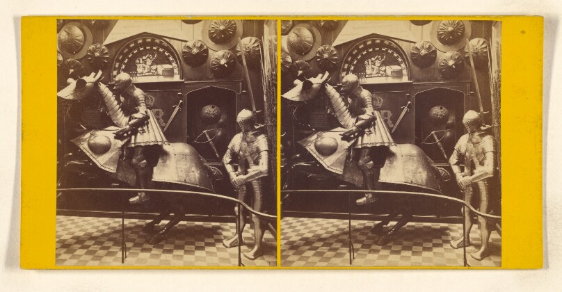 Tower of London. - Horse Armoury. (Recess in the South Wall.) Valuable specimens of Armour,...belonging to...reign...Henry VIII