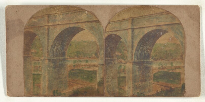 High Bridge, New York. - No. 2. View of Harlem River through one of the Arches...Cost, $963,427.80...