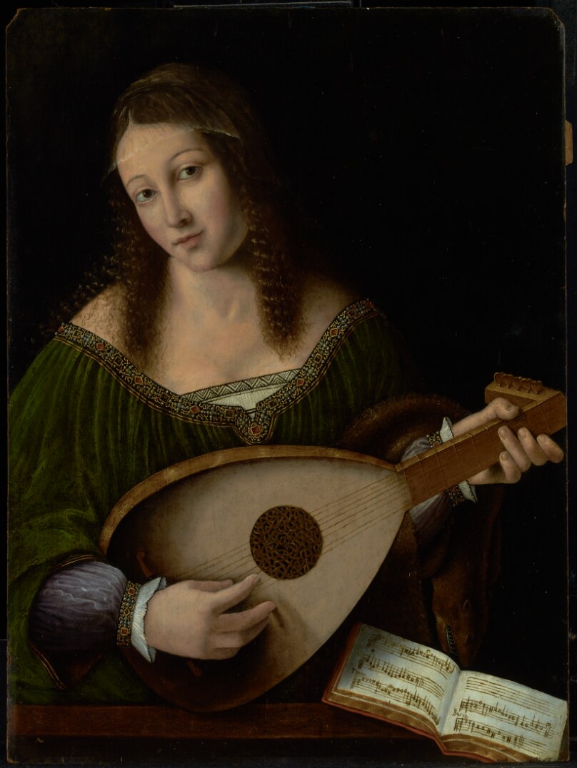 Lady Playing a Lute
