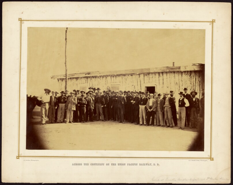 [Group at Quarter Master's Department, Ft. Harker, Kansas]