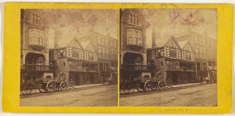 Chester, Old Houses in Bridge Street.