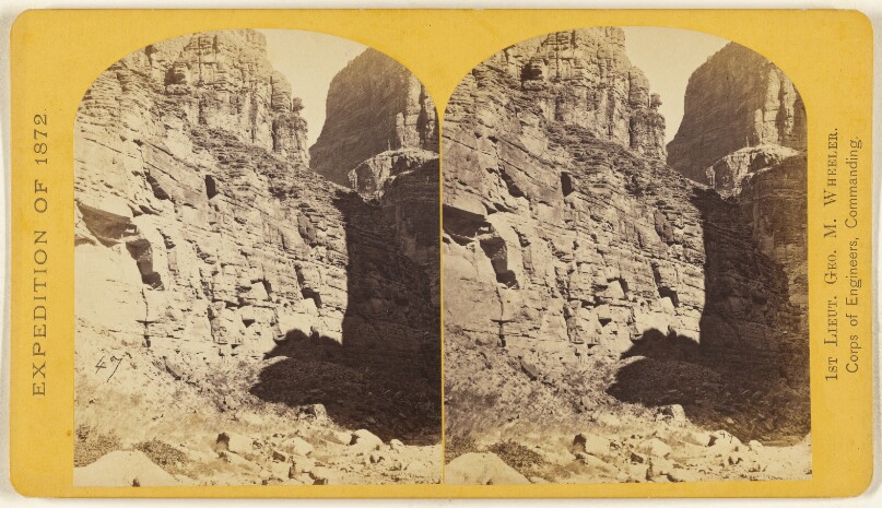 The Canon of Kanab Creek, near where it joins the Grand Canon of the Colorado. The walls are limestone...2,500 feet in height.