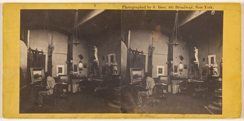 [The artist Sanford Robinson Gifford painting at his easel]