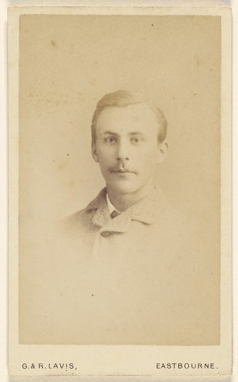 [Unidentified man with moustache, in vignette-style]