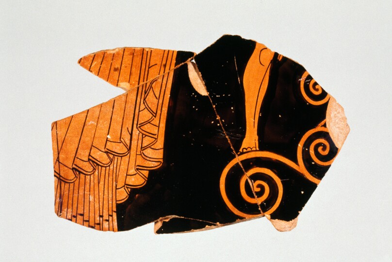 Attic Red-Figure Stamnos Fragment (comprised of 4 Joined Fragments)