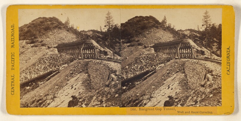Emigrant Gap Tunnel, Wall and Snow Covering.