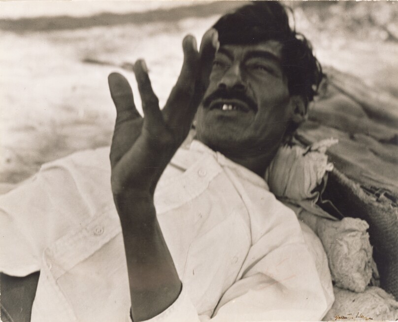 [Gesturing Farm Worker, Probably Imperial Valley, California]