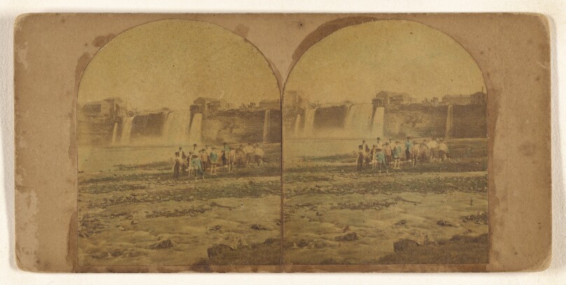 Genesee Falls, Rochester, N.Y. The Flats - Falls in the distance.