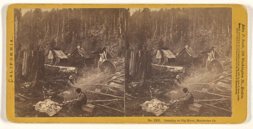 Camping on Big River, Mendocino Co.