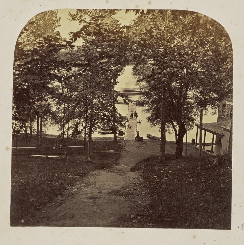 [Pathway leading down to a jetty]
