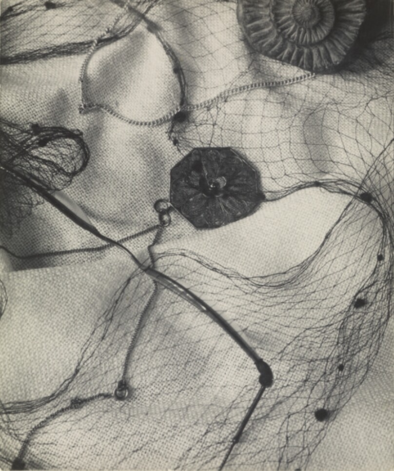 [Still Life with Fabric, Net and Jewelry]