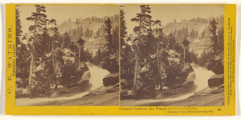 Cascade between the Vernal and Nevada Falls, Yosemite Valley, Mariposa County, Cal.
