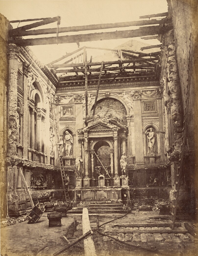 [Interior of a ruined building]
